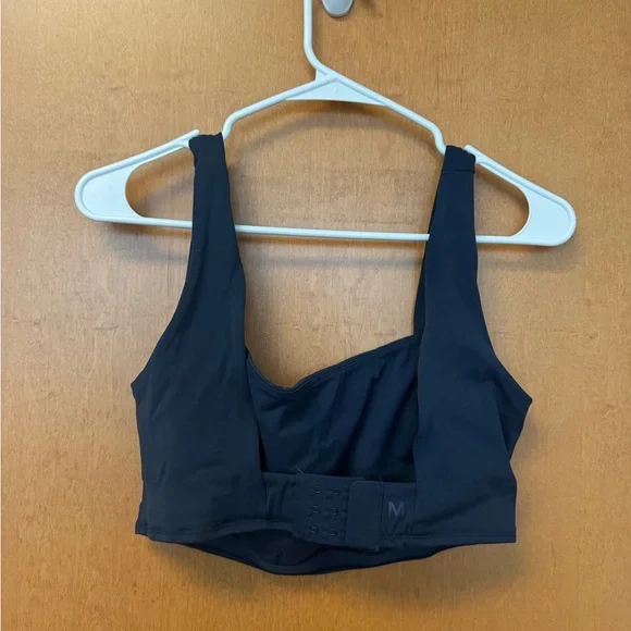 Monday Swimwear Navy Sports Bra with Cream Contrast Trim - Picture 3 of 4